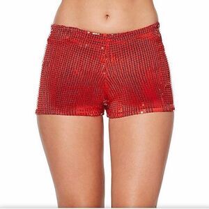 NEW! Spirit Adult Red Sequin Shorts-Med